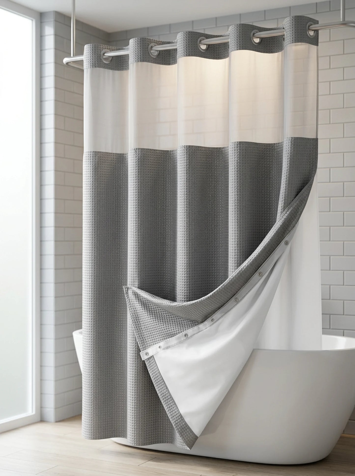 FreeLatch No Hook Shower Curtain