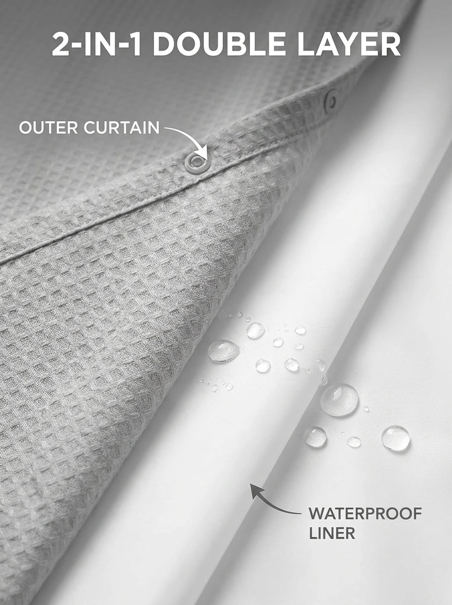 FreeLatch No Hook Shower Curtain