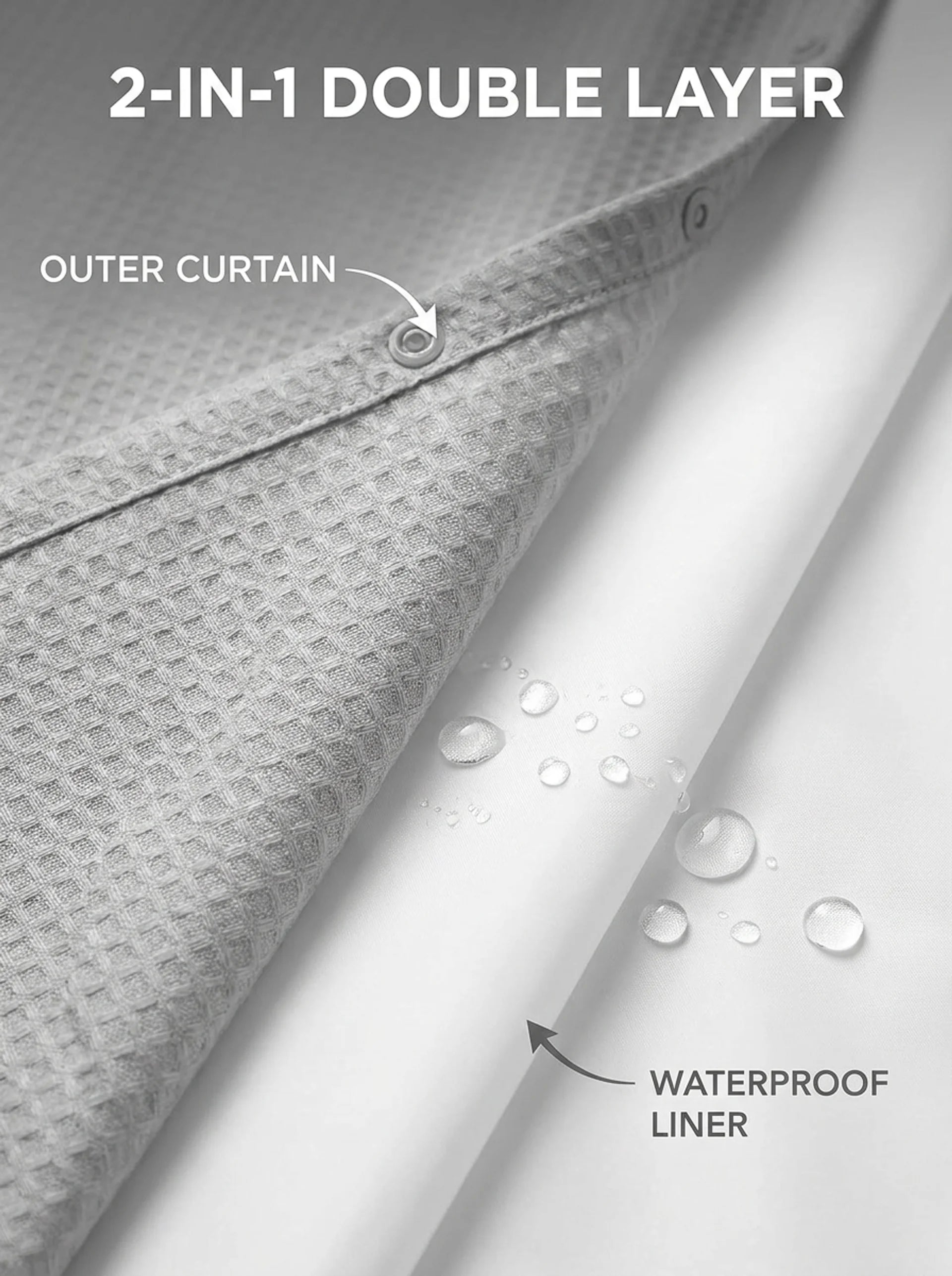FreeLatch No Hook Shower Curtain