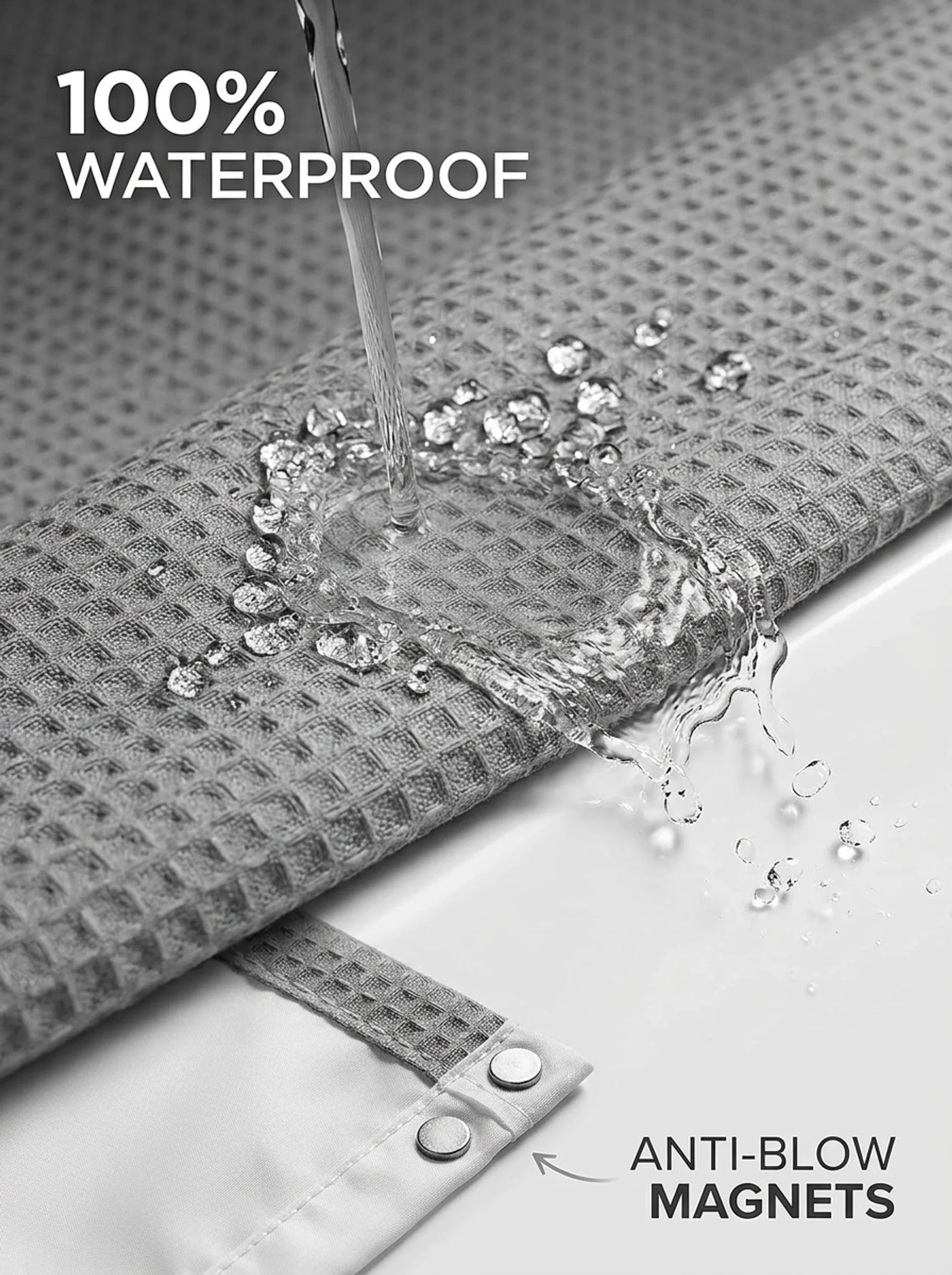 FreeLatch No Hook Shower Curtain
